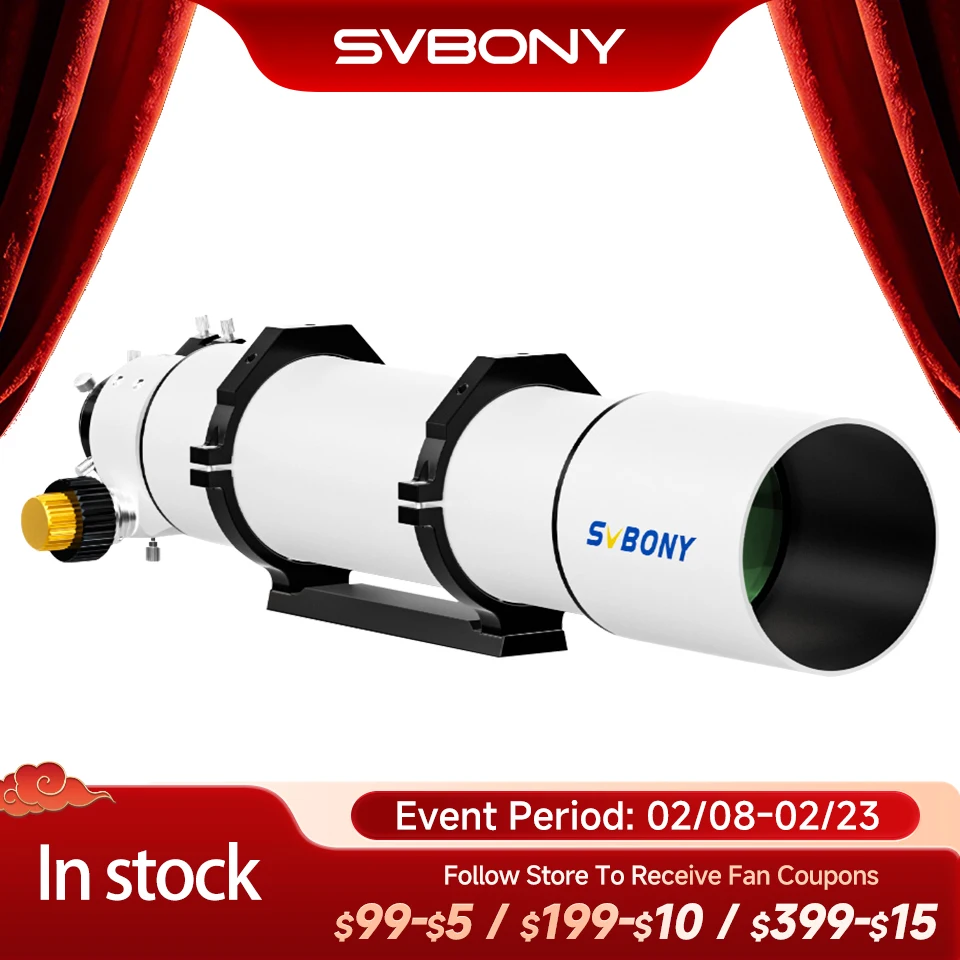 

Svbony SV48P 102mm Telescope Refractor Achromatic OTA with 2.5" RAP Dual-Speed Focusing & Dovetail Mounting Plate