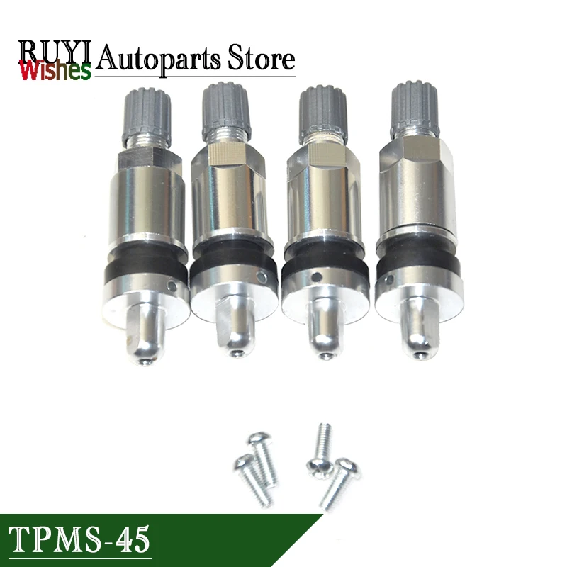 New 4PCS TPMS Replacement Tire Pressure Sensor Valve Stem Caps Kit Metal for AUTEL TPMS-45