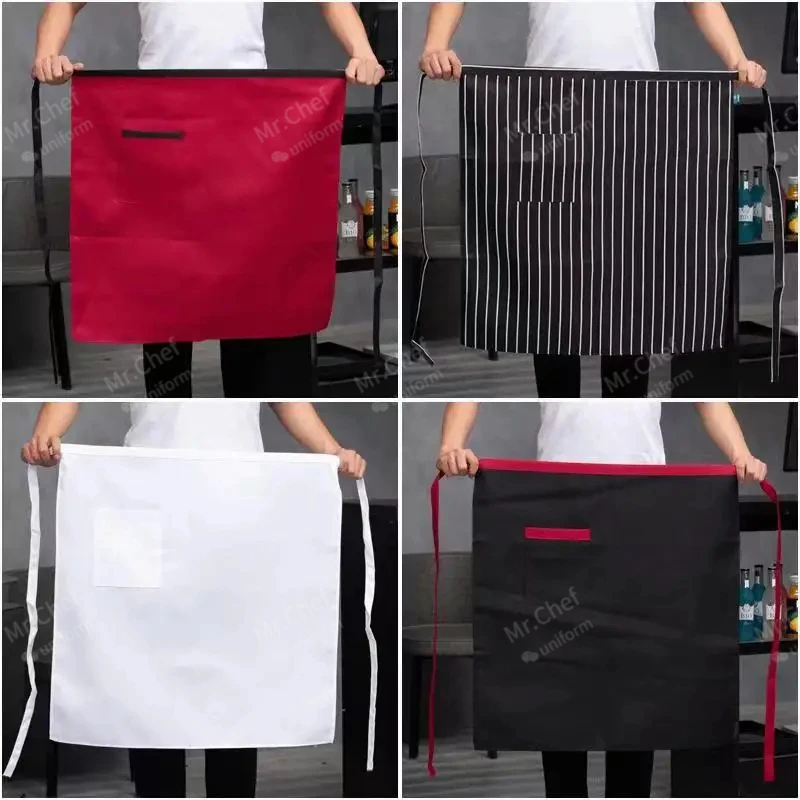 Black Men Kitchen Apron Striped Chef Cleaning Accessories Women Useful Cooking Grid Adjustable colorful apron catering