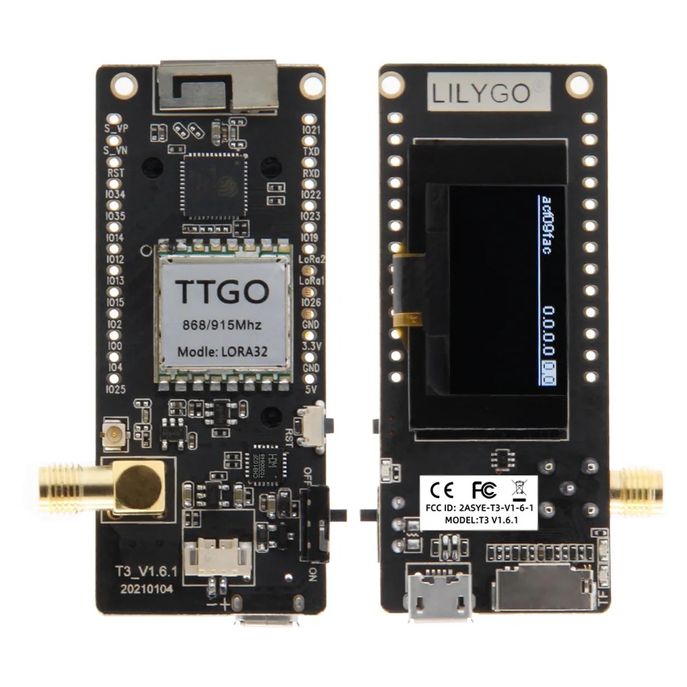 LILYGO® Disaster-Radio LoRa V2.1_1.6.1 ESP32 433/868/915Mhz WIFI Wireless Bluetooth Module 0.96 Inch OLED SD Development Board