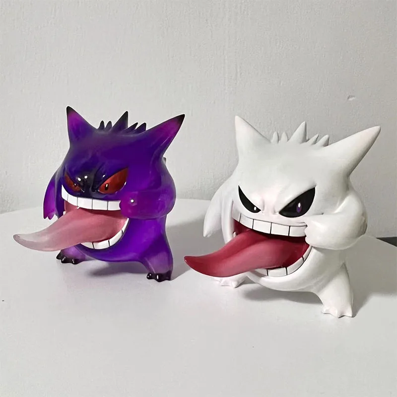 9CM Anime Pokemon Action Figure Transparent Gengar Tongue Purple White Collectible Model Ornament Doll Kids Toy Birthday Gift