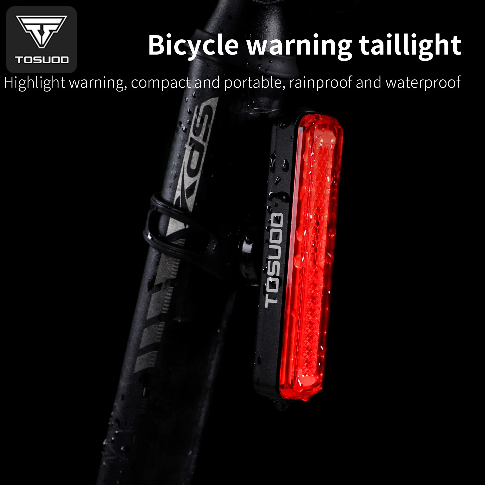

TOSUOD Велосипедный задний фонарь 8 режимов освещения Регулируемый угол IPX6 Водонепроницаемый 600 мАч Велосипедный задний фонарь Легко разборный задний фонарь