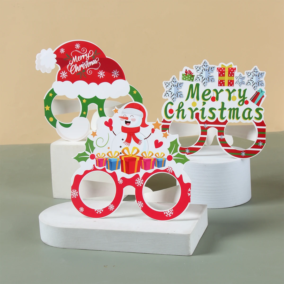 

Christmas Santa Claus Elk Snowman Paper Glasses Marry Christmas Decorations For Home 2024 Navidad Natal Noel Happy New Year 2025