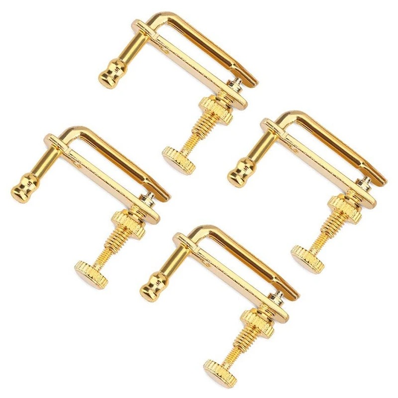 4Pcs Violin Fine Tuners Gold Violin Parts String Adjusters Replacement For 4/4 Violin