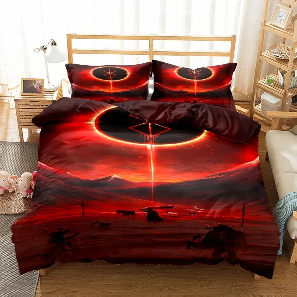 

Berserk Anime Duvet Cover Set without sheet King Queen Double Full Twin Single Size Bed Linen Set