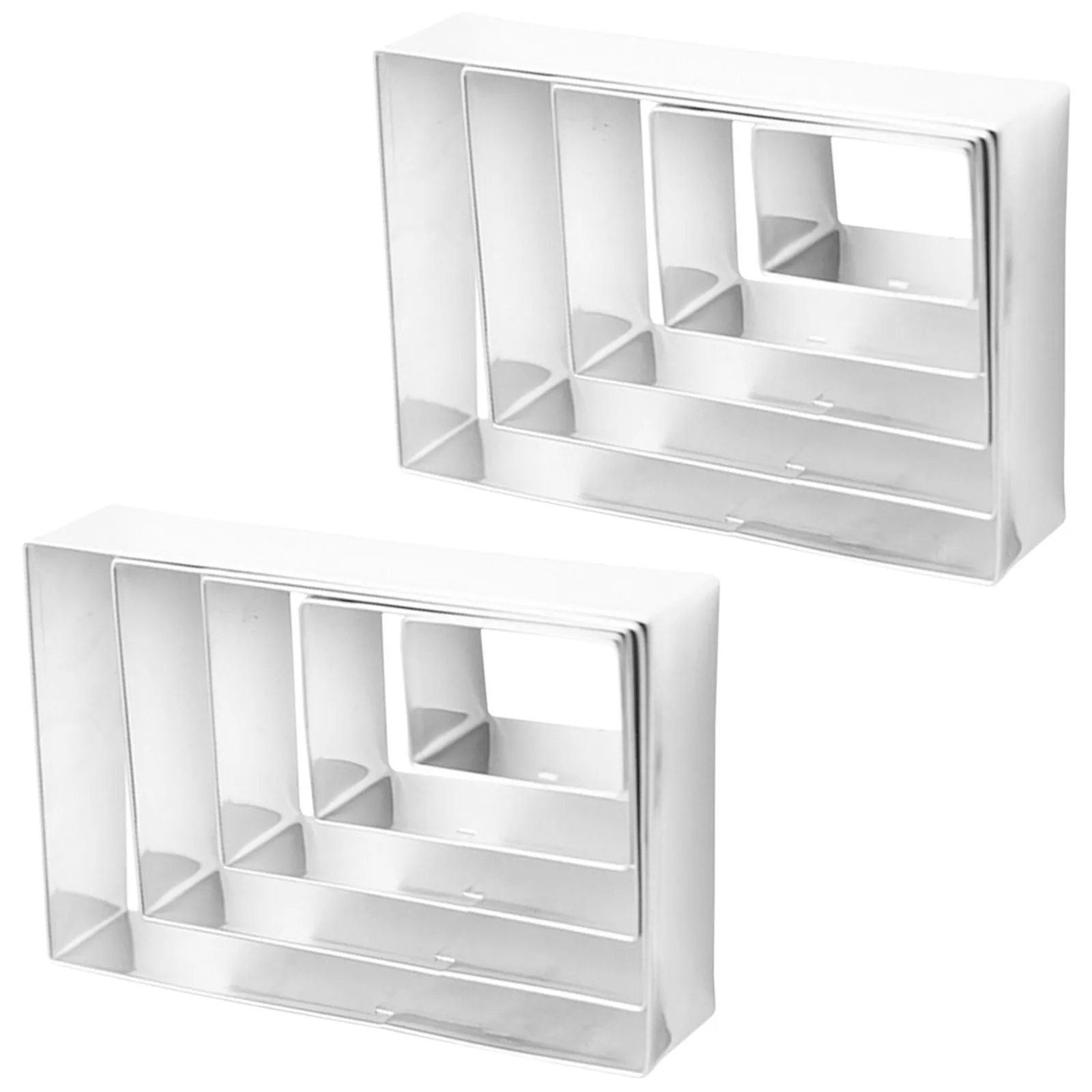 10Pcs Stainless Steel Rectangular Cake Mold Set for Baking Tiramisu Mousse Cheesecakes Pastry Desserts Biscuit Mold Cutter