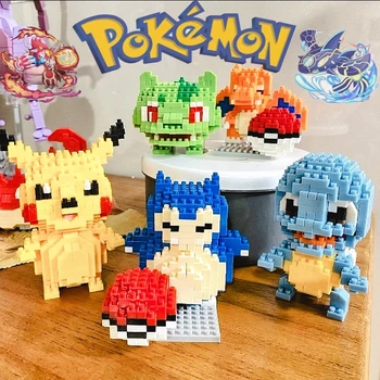 Pokemon Kleine Einfache Bausteine Pikachu anime figur Aktion Spielzeug Grafiken Diamant Mini Modell Tasche Monster Sammeln Geschenk