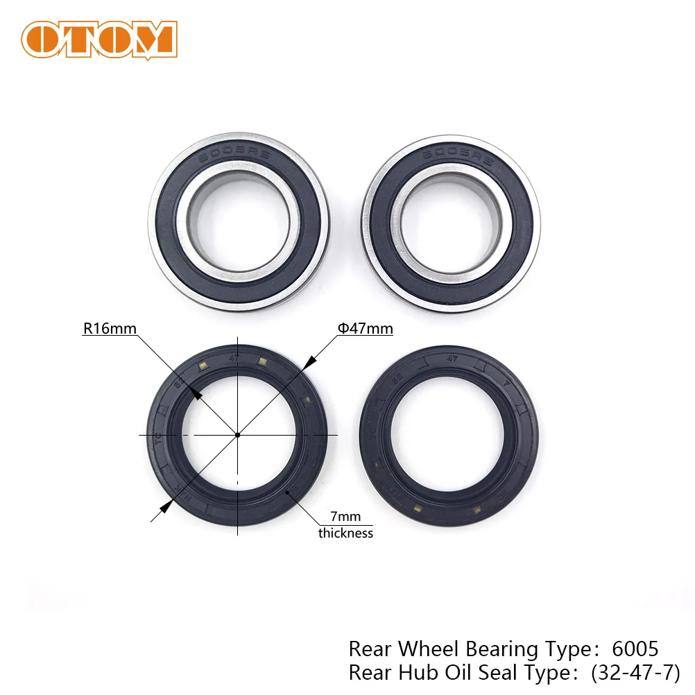 OTOM Motorcycle Front Rear Wheel Hub Oil Seal Bearing Set For KTM EXC SX XCF MXC SMR Husaberg Husqvarna TE FC FE 125 250 350 530