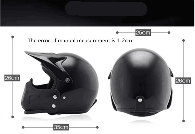 Gloss Black DOT Motorcycle Helmet Retro Cafe Racer  Vintage Motocross Open  Kask Full Face Casco Modular Ce