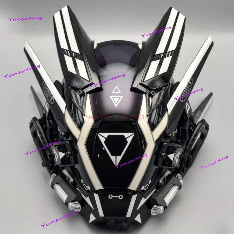 

Cyberpunk Helmet Shinobi Mask Robot Samurai Mask Cosplay Techwear Cyber Punk Hi-tech Helmet Armor Futuristic Toy with LED Light