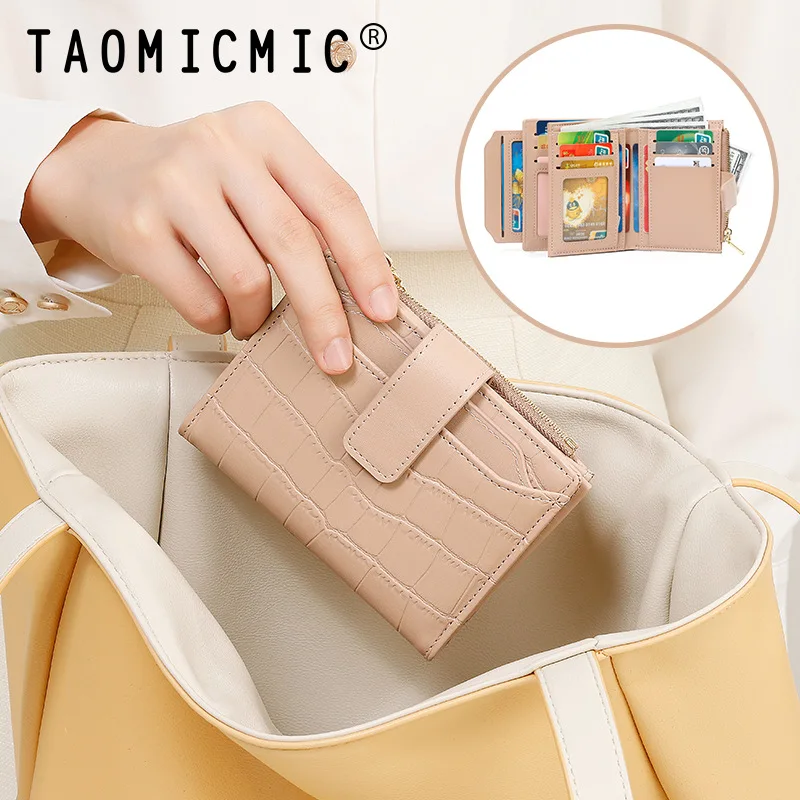 Korean Stone Pattern PU Leather Hasp Zipper Short Women Wallet Large Capacity Multi Card Slots Purse for Ladies
