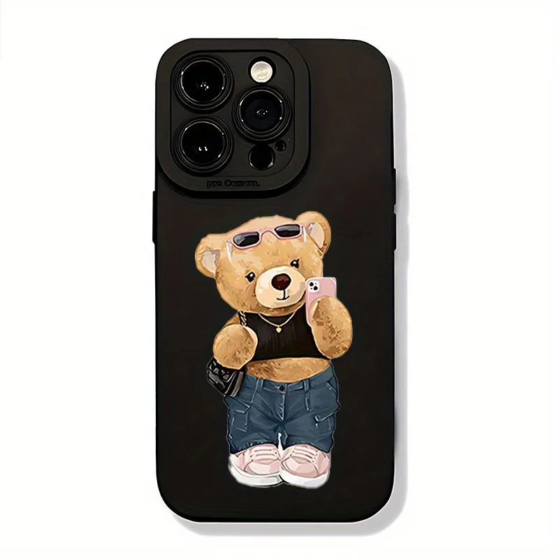 

Cool bear pattern design phone case for iPhone 17 16 15 14 13 12 11 Pro/ Max/Plus shock-proof rear cover anti-fingerprint