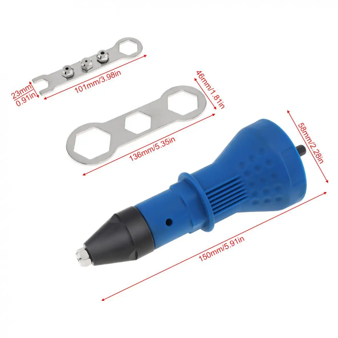 Alat Bor Paku Keling Adaptor Pistol Paku Keling Listrik Alat Bor Mur Bor Memukau Tanpa Kabel Adaptor Bor Memukau Daya M3 M4 M5 M6