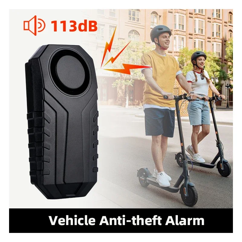 Anti-theft Alarm for Motorbike/Bicycle 113db High Volume Vibration Wireless Remote Control Electric Bell Sound Find A Vehicle