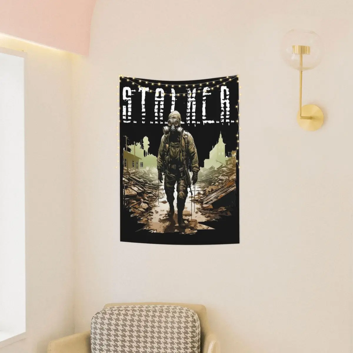 Stalker Video Game Tapestry Wall Hanging Hippie Polyester Tapestry Boho Blanket Dorm Decor 95x73cm