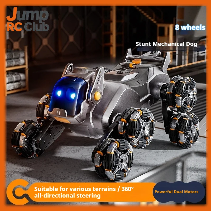 รถของเล่นสุนัขกลไก Taodudu RC 8 ล้อ ขับเคลื่อนอัตโนมัติ หมุนได้ 360 องศา ขับขี่ด้านข้าง ขับได้ทุกพื้นผิว ของขวัญวันเกิดใหม่ ปี 2025