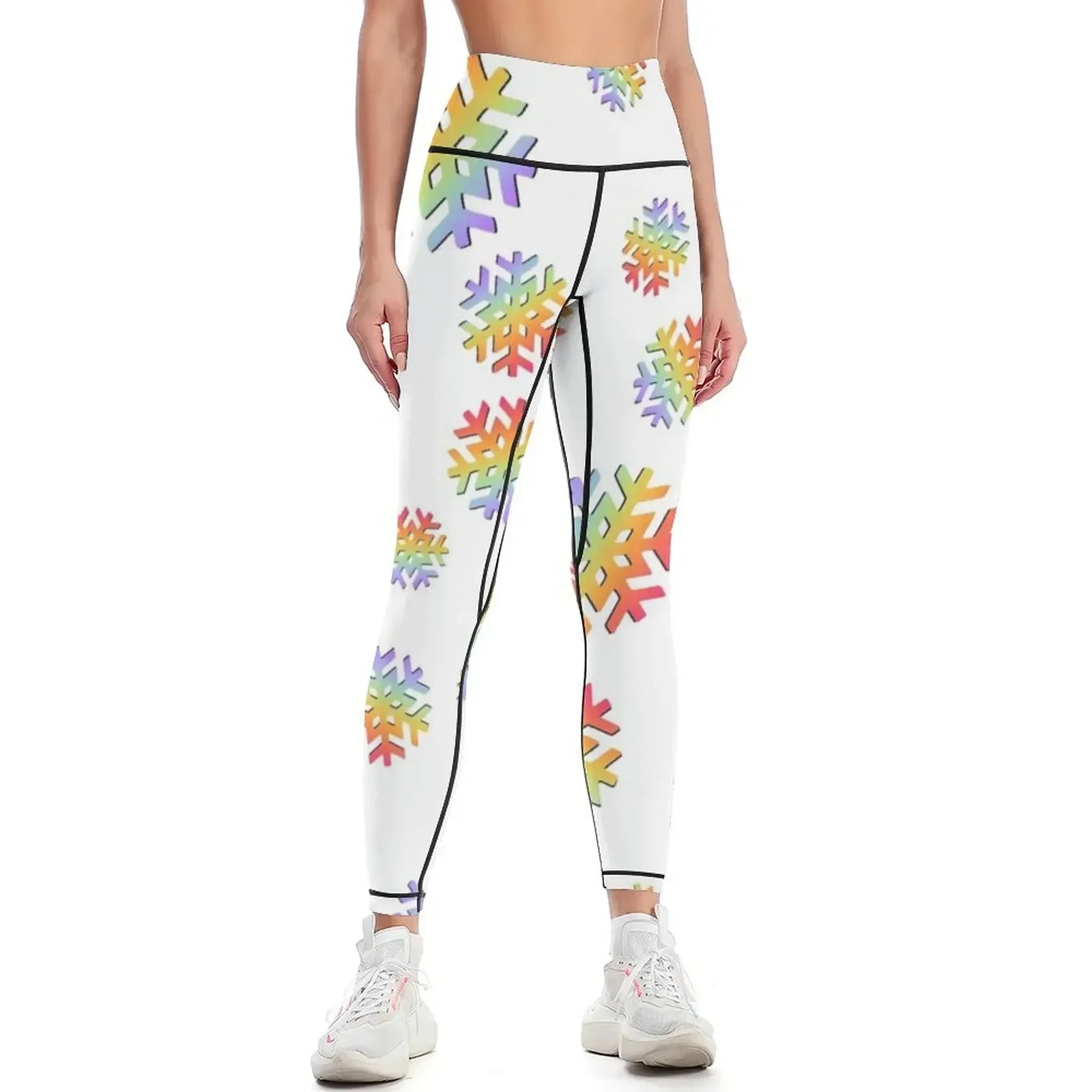 

Rainbow Snowflakes Leggings legging pants raises butt Female legging pants Women's fitness Women's sports pants Womens Leggings