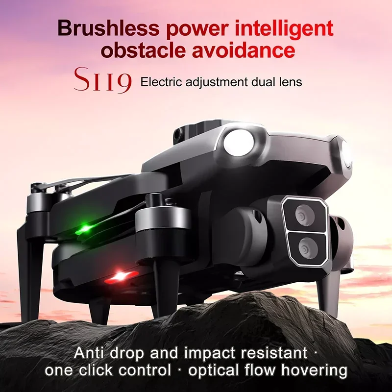 S119 Remote Control Brushless Drone HD Dual Camera Quadcopter Optical Flow Positioning Obstacle Avoidance Function RC Drone