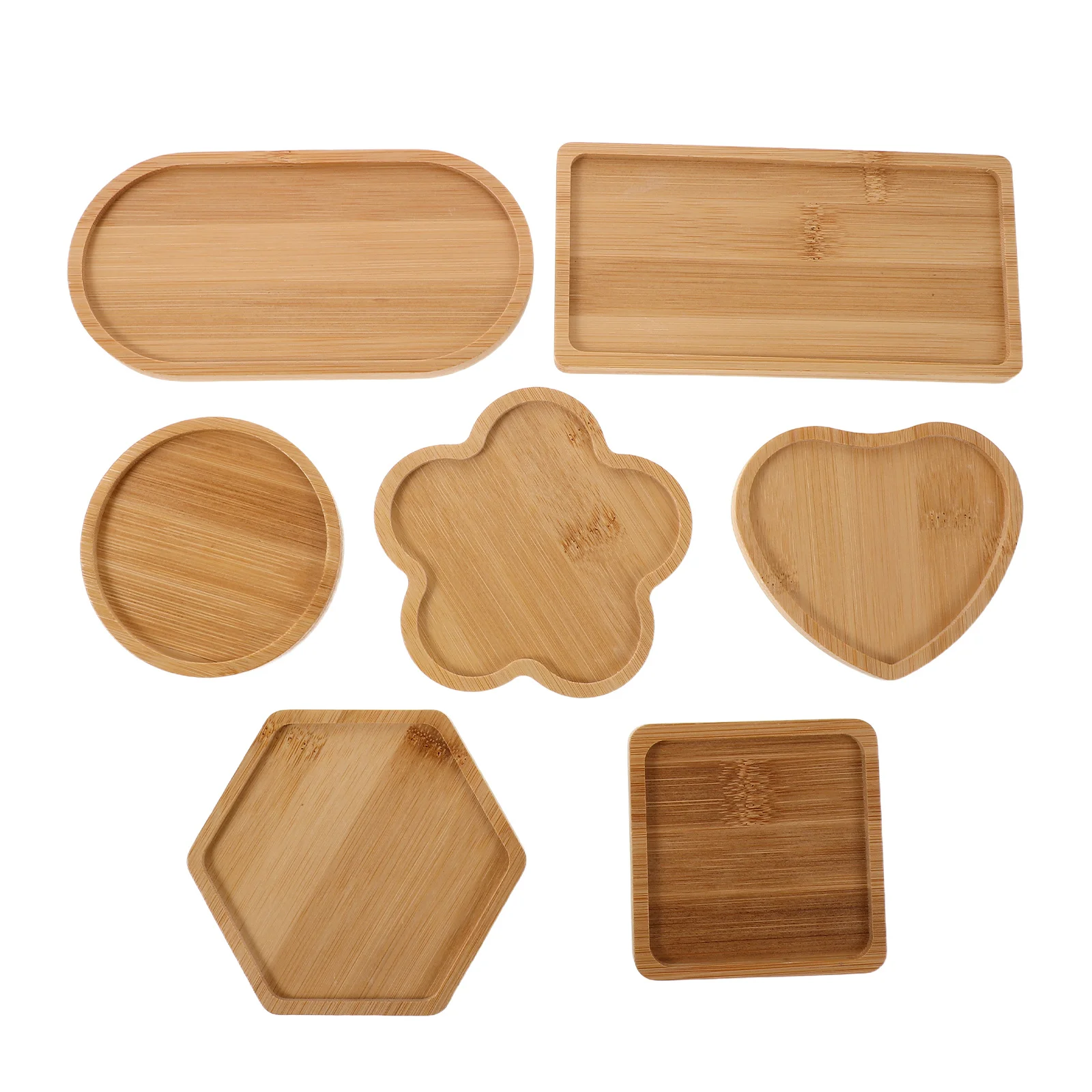 

7pcs Blank Mosaic Bamboo Coasters Base Diy Tiles Tray Cup Pad Planter Saucer For Crafts Making Mosaic Crafting Supplies Drink