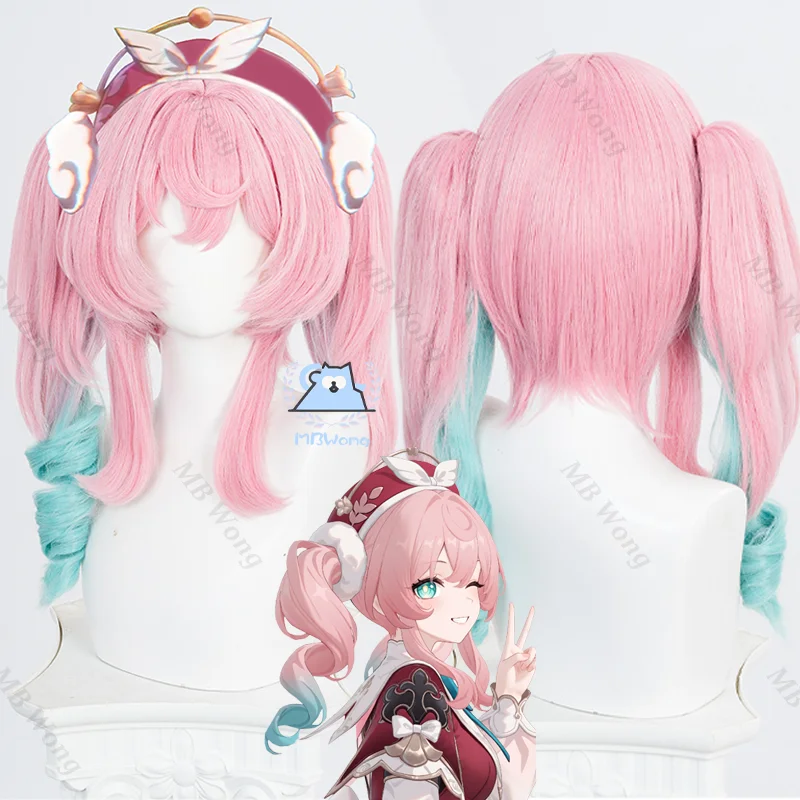 

Game Honkai Star Rail Hyacine Cosplay Wig Pink Blue Double Ponytail Hair Amphore For Halloween Party Women Girls Carnival