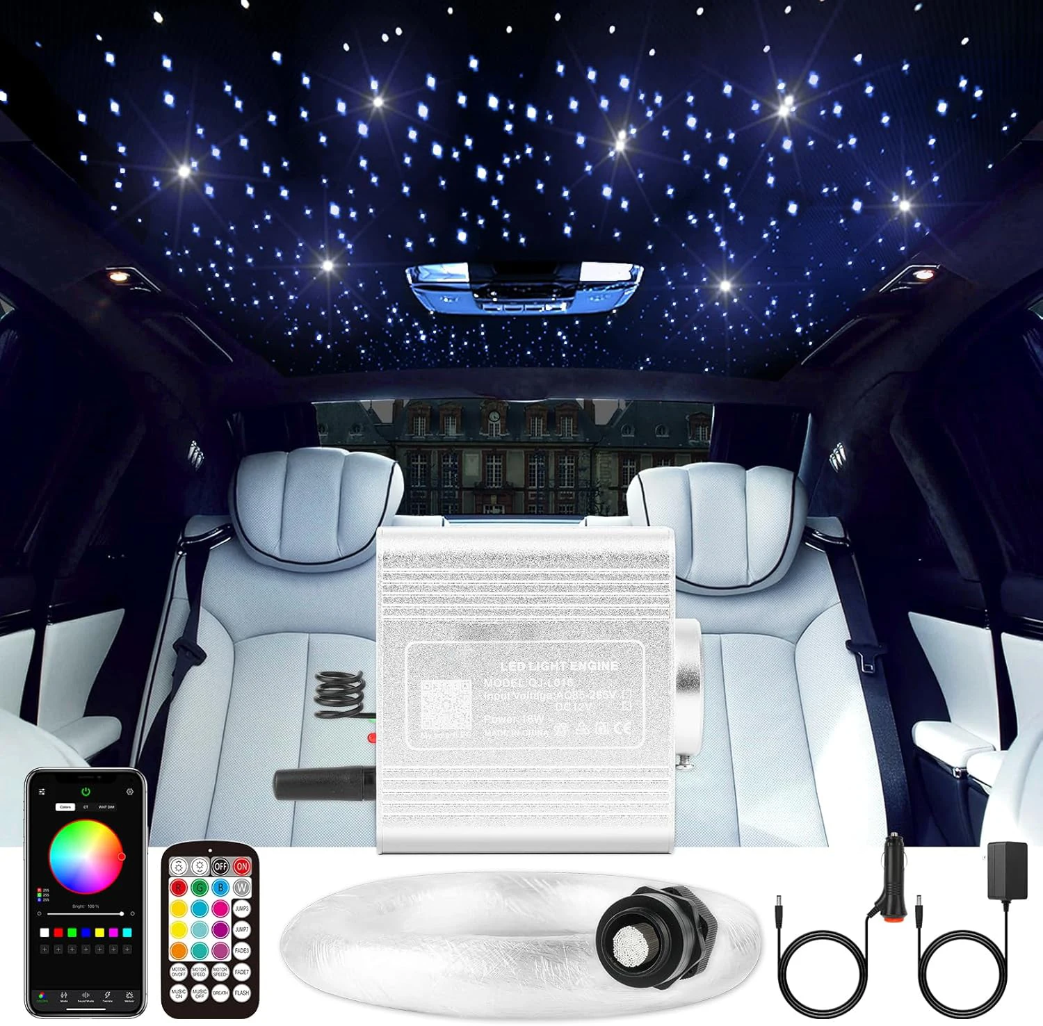 

Optical fiber lamp Twinkle Fiber Star ceiling kit Bluetooth APP Smart Control Starry Car LED Light Kid Room Ceiling Bluetooth 11