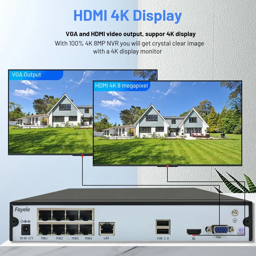 4K 8MP Sicurezza POE Telecamera NVR Sistema 4CH NVR IVR Smart AI Kit telecamera CCTV intelligente Set di videosorveglianza audio video per interni a colori