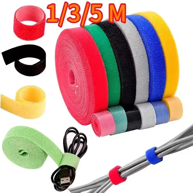 1/5M Cable Organizer Cable Management Wire Winder Tape Earphone Mouse Cord Management Ties Protector For iPhone Xiaomi Samsung