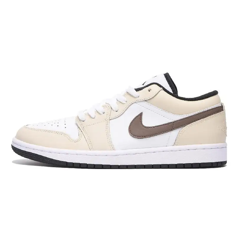 【Customize】Air Jordan 1 Vintage Basketball Shoes Men Low-top Beige Sneakers shoes 553558-132