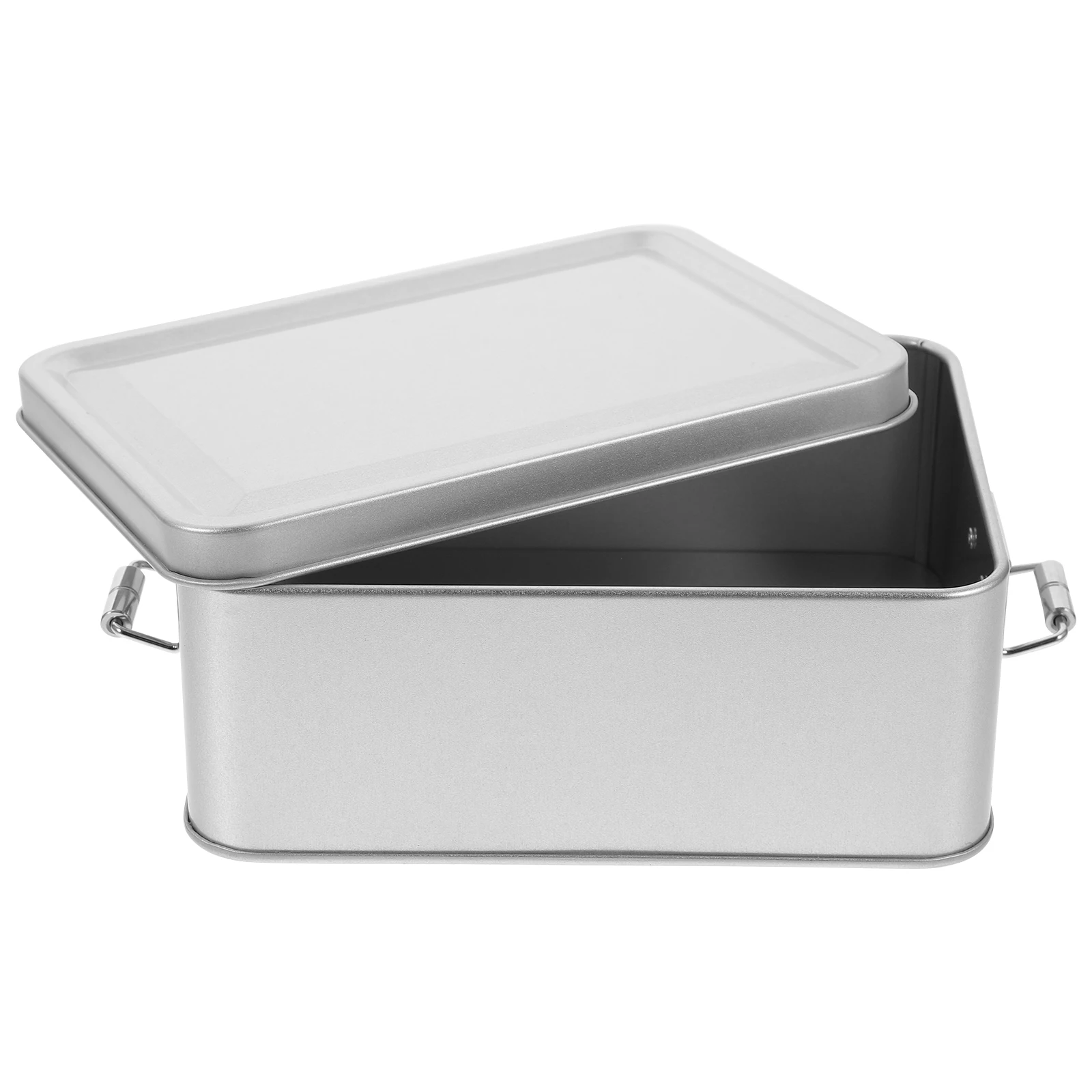 

Retro Tinplate Candy Box Tins with Lids Cookie Jar Office Snack Containers Dividers