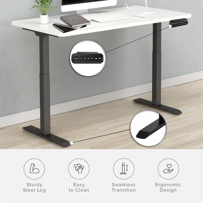 Dessus de table électrique à moteur unique inclus, version e-commerce, recommandé, table réglable, bureau assis