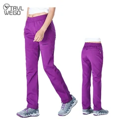 TRVLWEGO Women's Fleece Lined Waterproof Insulated Softshell Pants Outdoor Snow Ski Pants Winter Warm Hiking Pants