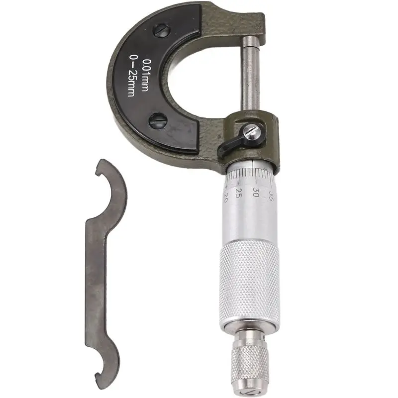 Happy New- 0-25Mm Metric Micrometer Carbon Steel Outside Micrometers  Precise Tools Micrometer Gauge Meter Accurate Measuring To