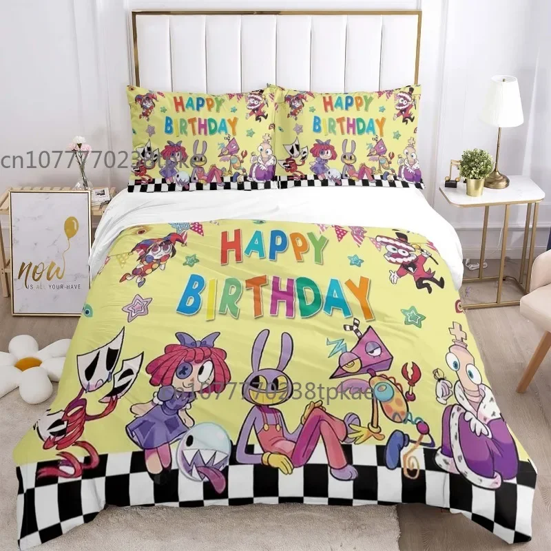 

Pomni Jax Digital Circus magic children Duvet Cover Sets Printed Bedding Set Double Queen King Size 2/3pcs,Bettbezug