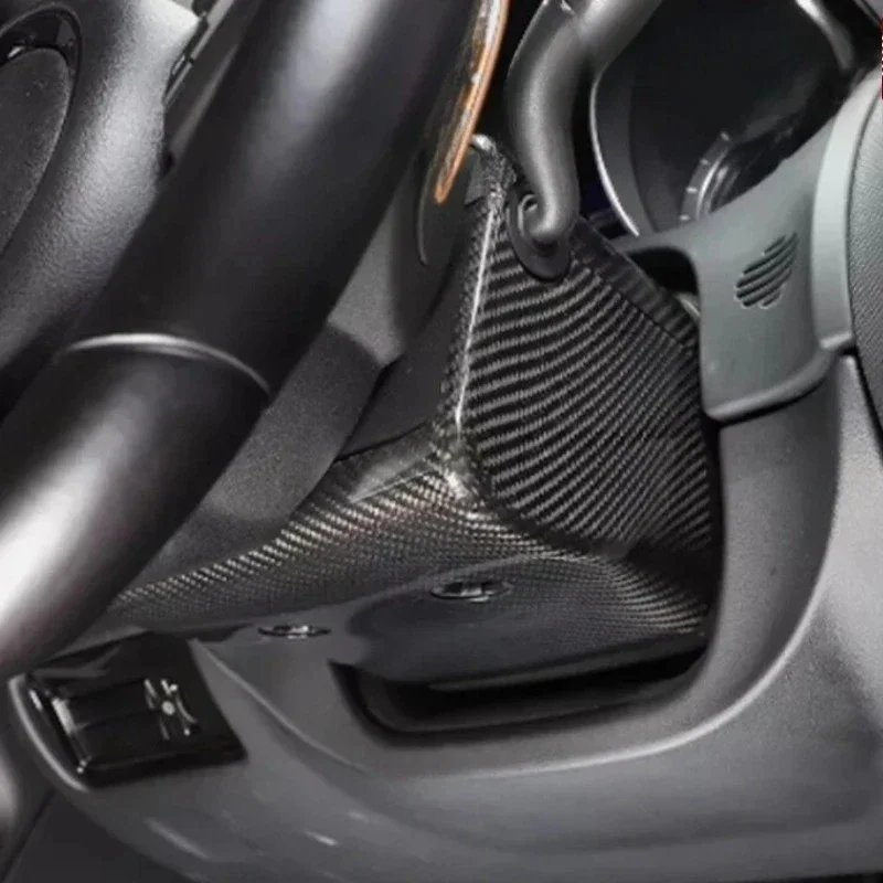 

For Jaguar F-TYPE Real Dry Carbon Fiber 2013-2022 Interior Decoration Steering Wheel Base Cover Modification Accessories
