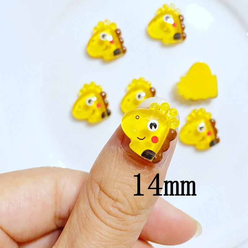 30Pcs New Cute Mini 14mm Long Necked Deer Head Resin Flatback Cabochon Ornament Jewelry Making Hairwear Accessories