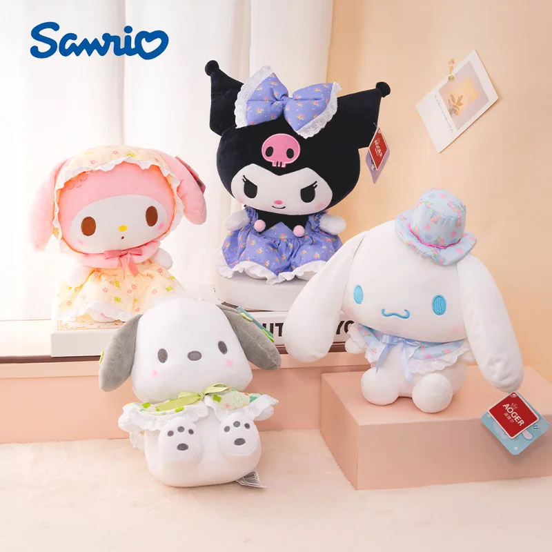 

Brand Anime Doll Sanrio Hello Kitty Black Gold Doll Kuromi Melody Cinnamoroll Plush Doll Suitable for Girls Birthday Gifts