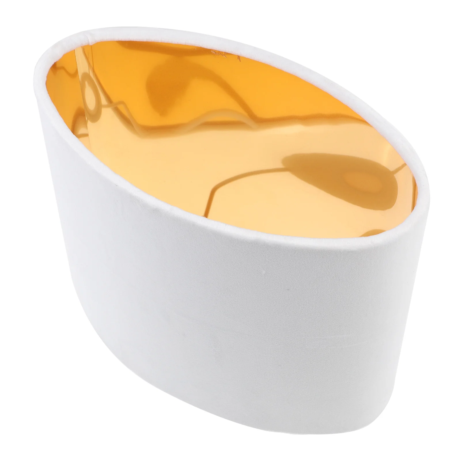 타원형 램프 그늘 테이블 램프 커버 화이트 골든 라이닝 E27 간단한 천으로 라이트 커버 내구성 갓 침실 거실 사무실