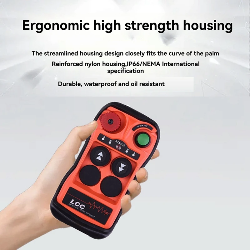 Q200 Industrial Remote Control 2-Button Waterproof IP65, Wireless Controller For Overhead Crane Industrial