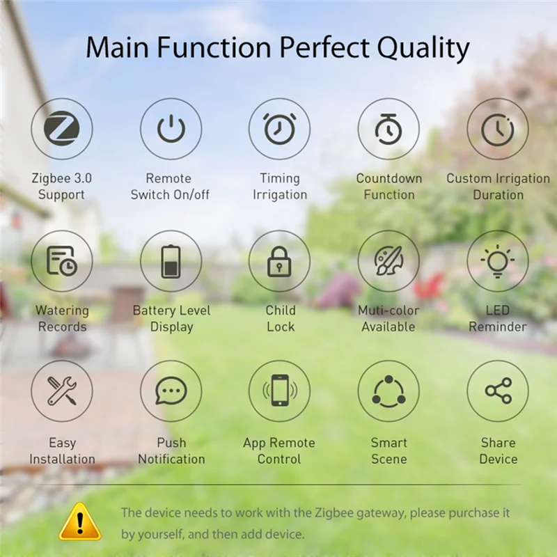 

Zigbee Waterer Doodle Умный односторонний садовый поилка с таймером Многофункциональный удобный поилка-AC08