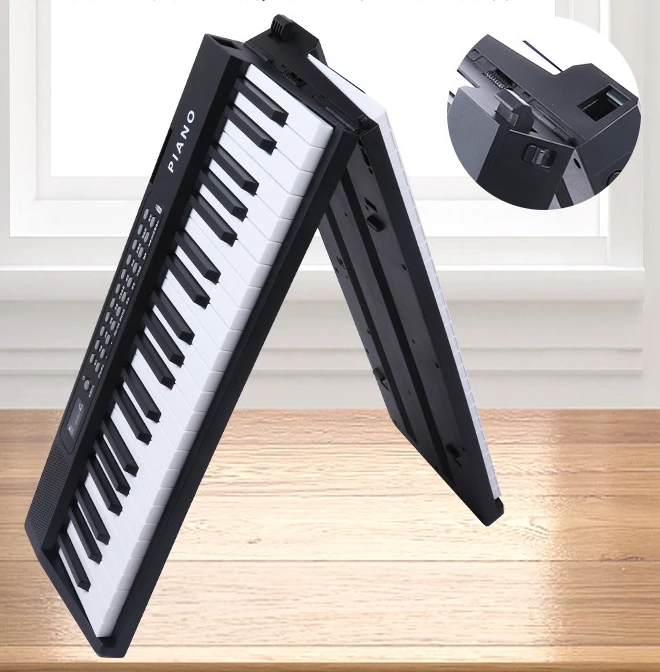 61‑Key Portable Folding Electronic Piano With Vibrato Function App Connection Musical Gift For Teenagers Music Learning