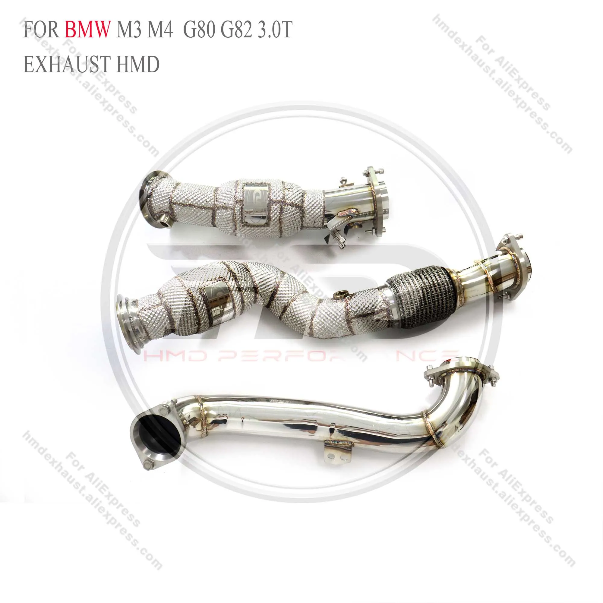 HMD Car Accessories Exhaust Downpipe High Flow Performance for BMW M3 M4 G80 G82 With OPF Catalytic Converter