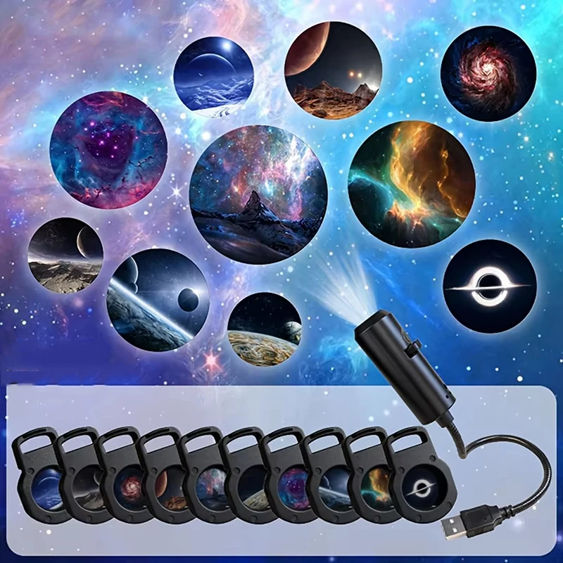 LED Star Galaxy Sea Projector Lamp Wall Decor Switchable Pattern Projection Night Light for Home Bedroom Decoration