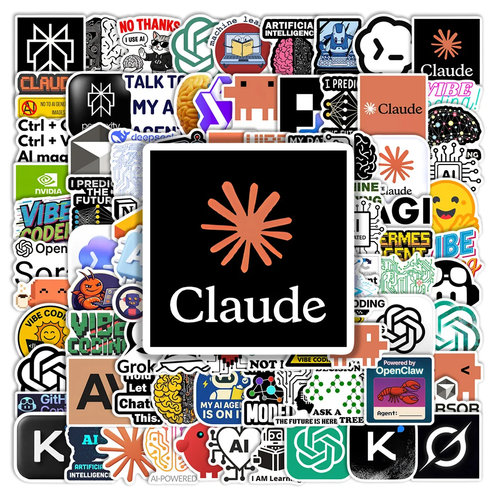 AI Claude Code Codex ChatGPT Aufkleber Hermes OpenClaw Wasserdichte Vinyl-Sticker DIY Bastelbedarf für Junk Journal Tagebuch Handy Laptop Deko