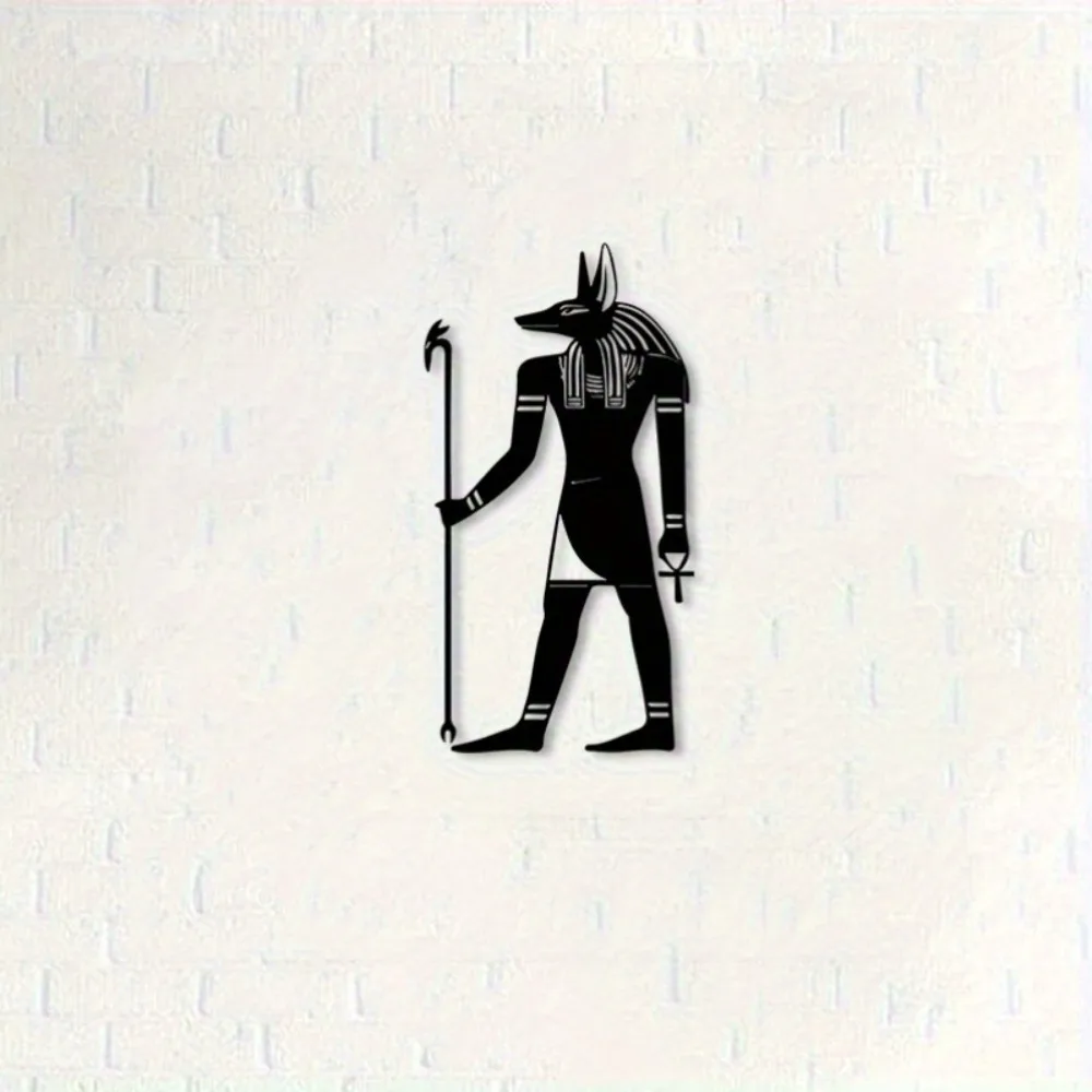 CIFBUY Iron Wall Art Anubis Egyptian God Statue Black Decor Indoor Outdoor Garden Patio Entryway Plaque view 4