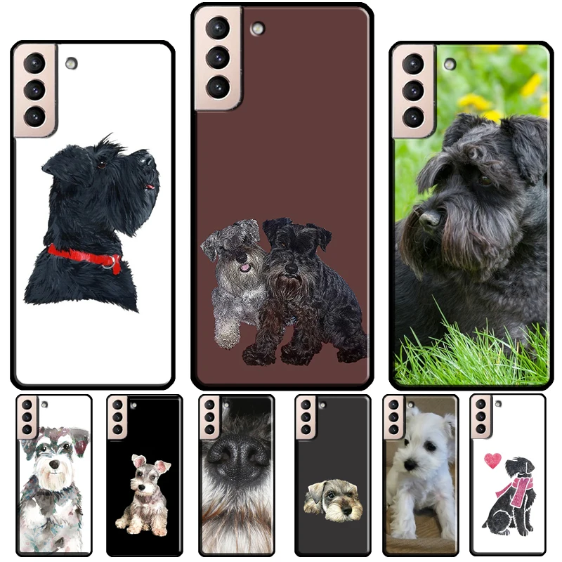 Miniature Schnauzer Puppy Dog Silicone Case For Samsung Galaxy S21 S20 FE S8 S9 S10 Plus Note 10 20 S22 S23 Ultra Coque