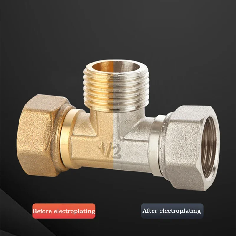 Picture 5: Brass Pipe Fitting Male/Female Thread TEE Type Copper Pipe Fittings Water Oil Gas Adapter 1pcs 1/2