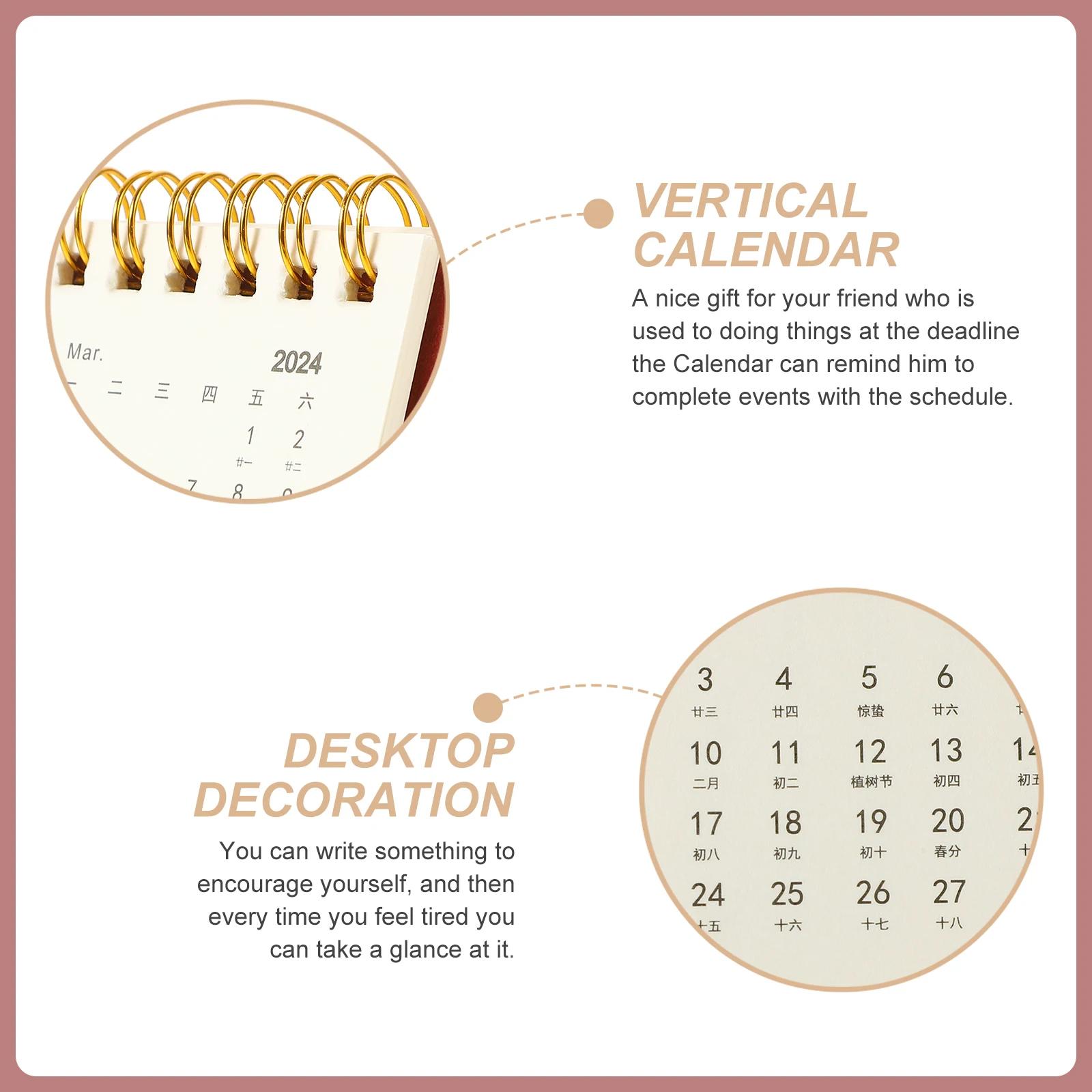 

Small Calendar Creative Desktop Standing Office Desk Calendar Paper Material 2024 Monthly Memo Note Daily Use