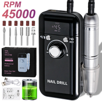 45000RPM Electric Nail Drill Machine Professional Nail Drills for Gel Nails Polish Rechargeable Portable Nail File Manicure Tool
