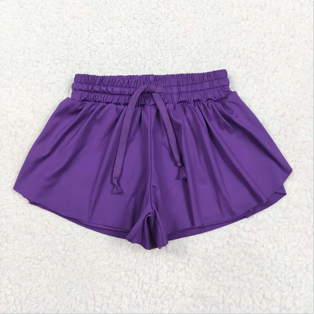 

Hot Sale Baby Girls Skirts Kids Clothes Children Clothing New Girls Boutique Skirts Solid Purple Yoga Summer Skort Skirts