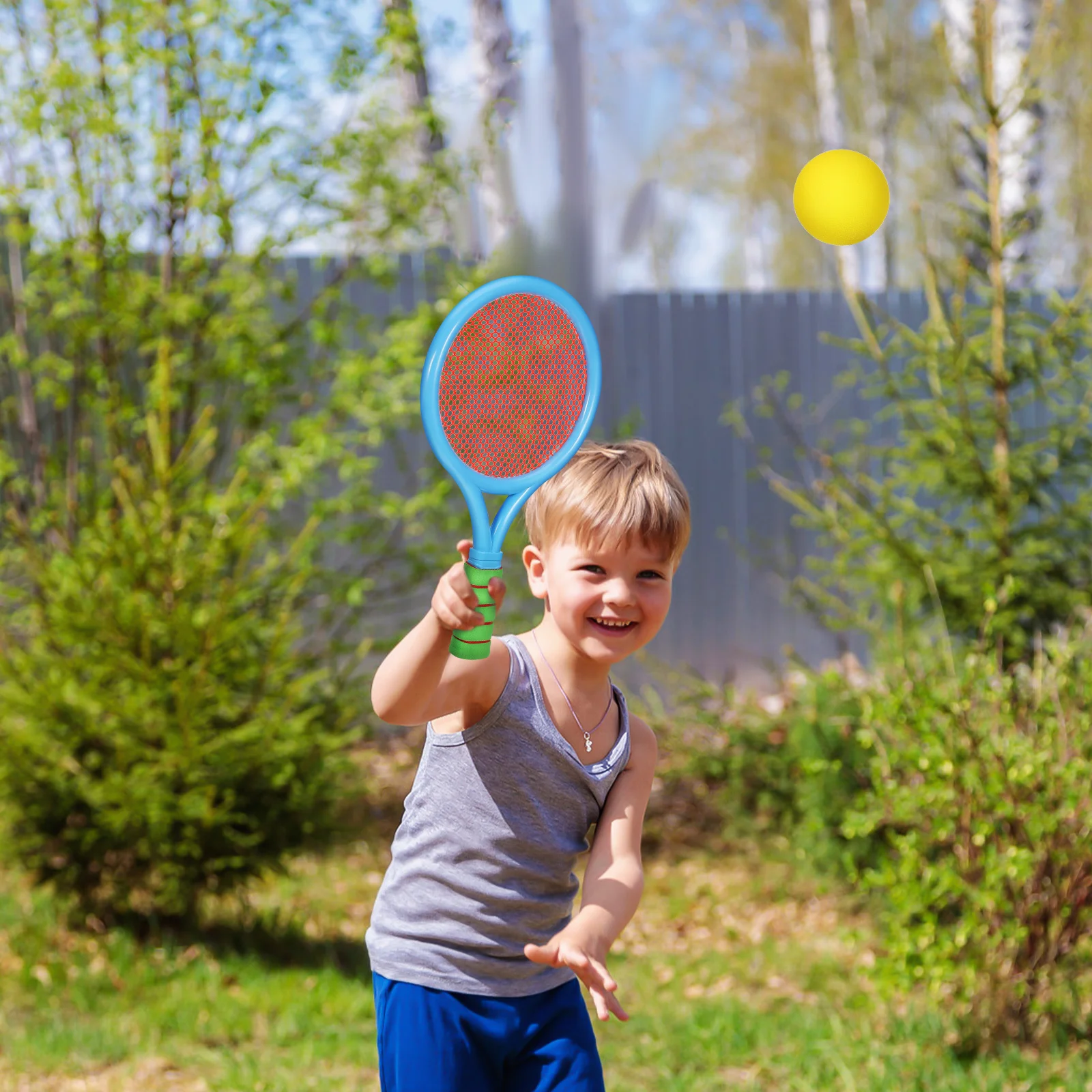 

1Set Badminton Racket Set Kids Small Lightweight Tennis Racket Ball Shuttlecock for Beginner Indoor Outdoor Use